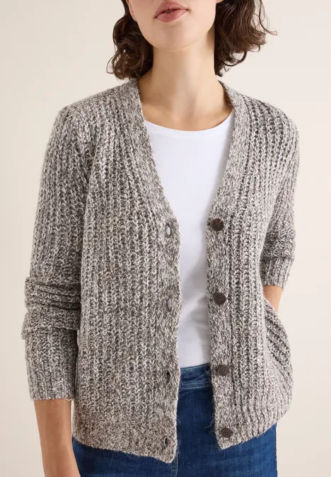 Tweekleurig vest mushroom taupe melange