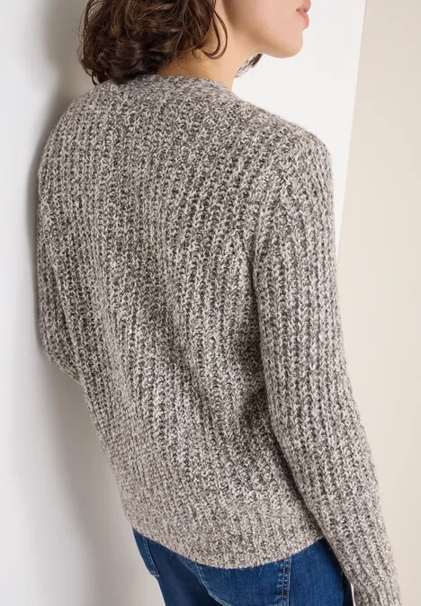 Tweekleurig vest mushroom taupe melange