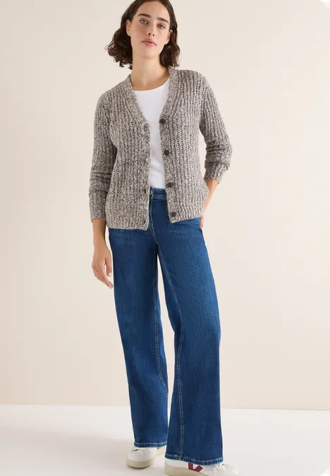 Tweekleurig vest mushroom taupe melange