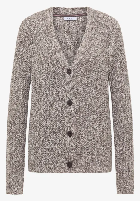 Tweekleurig vest mushroom taupe melange