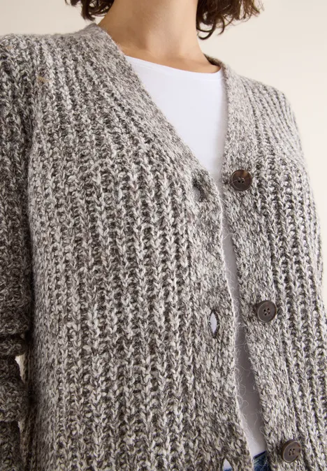 Tweekleurig vest mushroom taupe melange