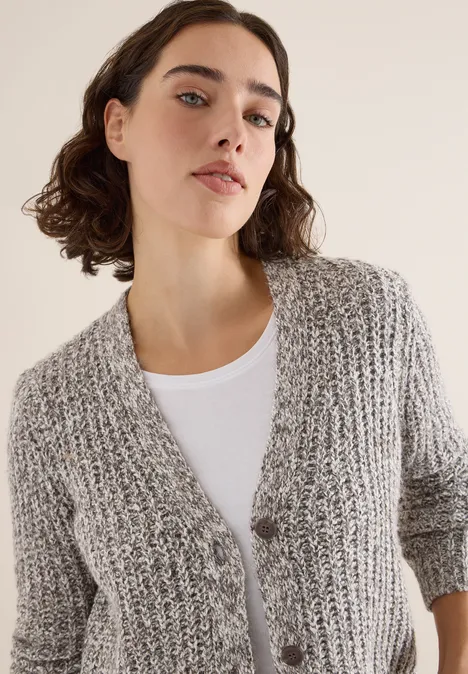 Tweekleurig vest mushroom taupe melange