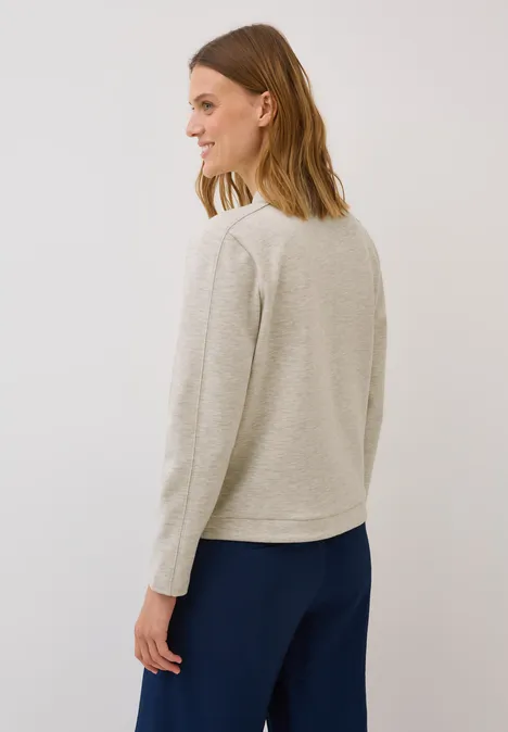 Sweat Blouson mit Tunnelzug light beige melange