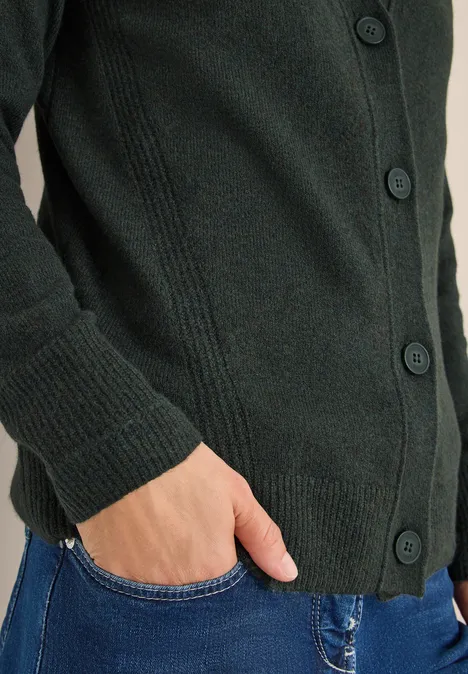 Zacht vest met V-hals active khaki melange