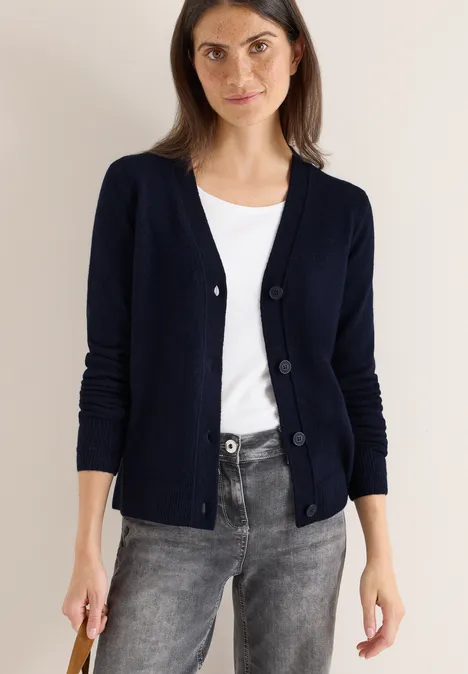 Softer V-Neck Cardigan urban dark blue
