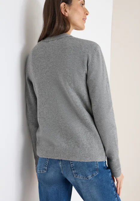 Softer V-Neck Cardigan sporty grey melange
