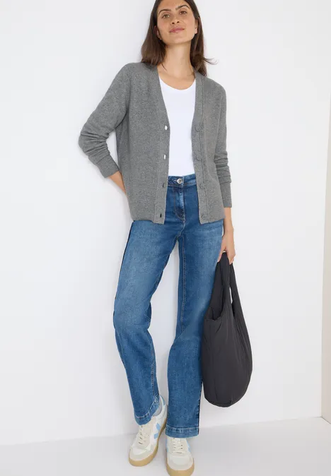 Softer V-Neck Cardigan sporty grey melange