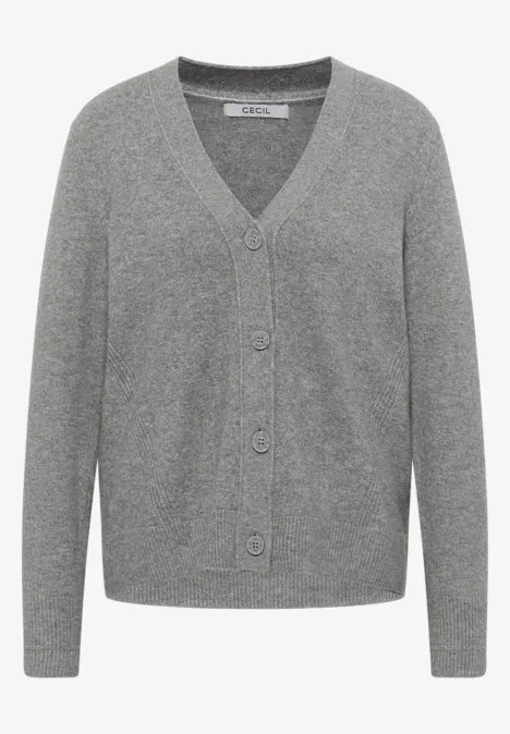 Softer V-Neck Cardigan sporty grey melange