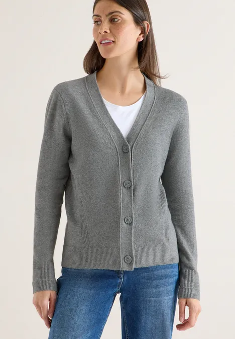 Softer V-Neck Cardigan sporty grey melange