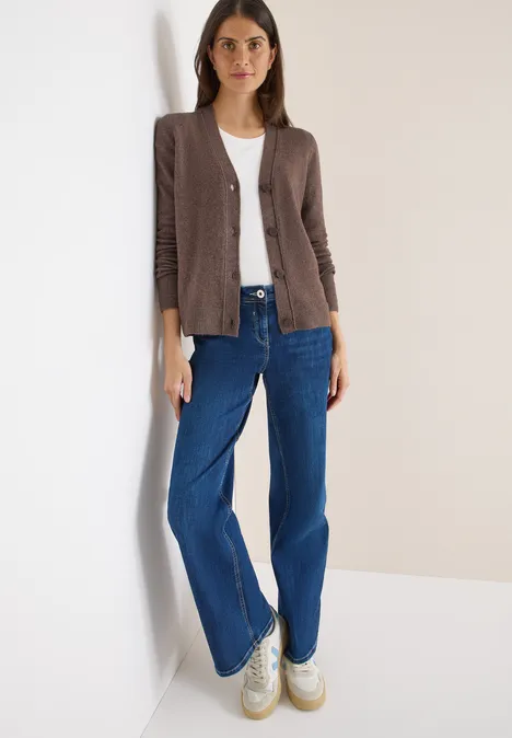 Softer V-Neck Cardigan mushroom taupe melange