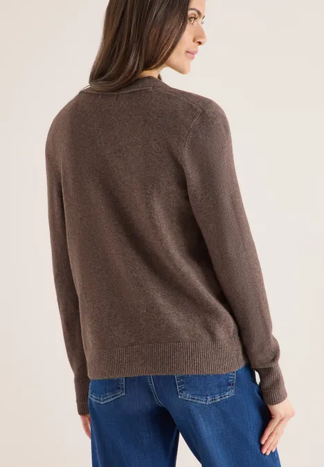 Softer V-Neck Cardigan mushroom taupe melange