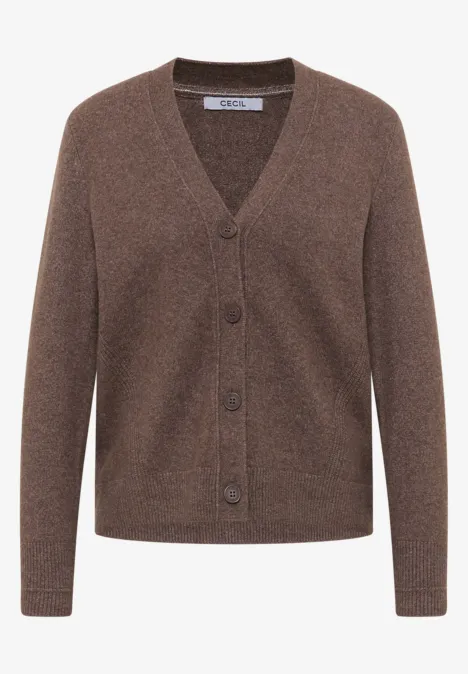 Softer V-Neck Cardigan mushroom taupe melange