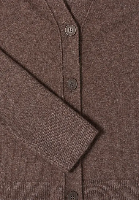 Softer V-Neck Cardigan mushroom taupe melange