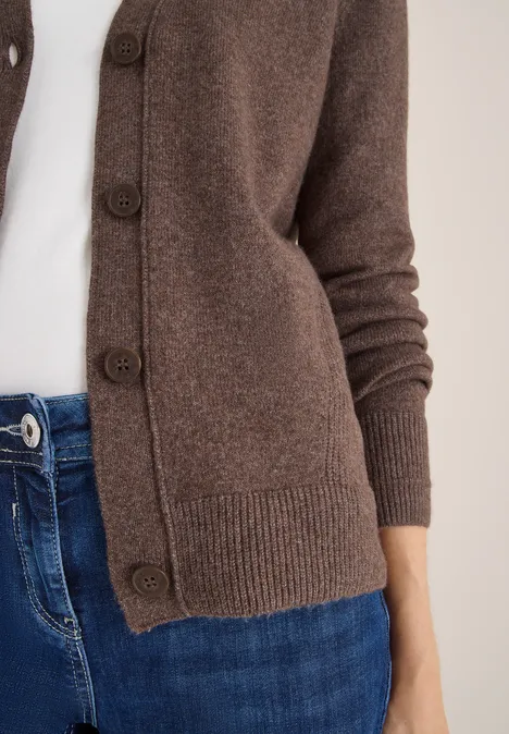 Softer V-Neck Cardigan mushroom taupe melange