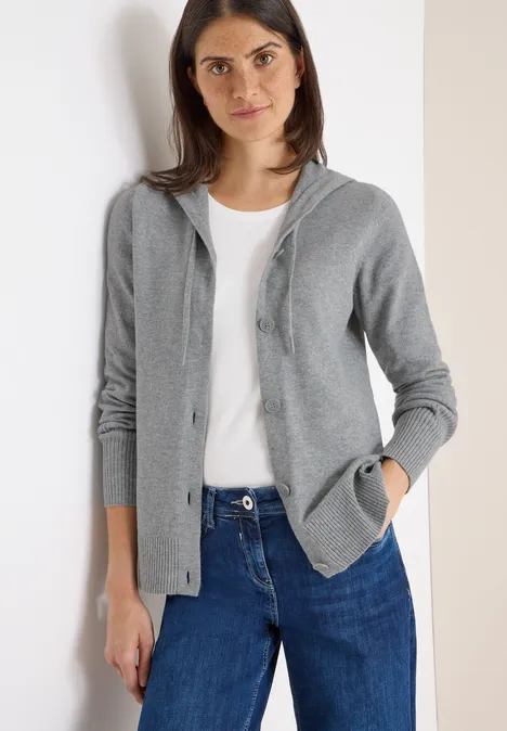 Cardigan mit Kapuze sporty grey melange