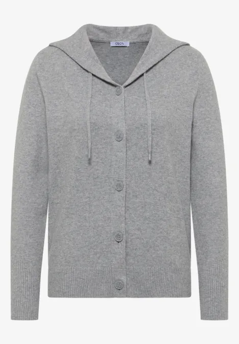 Cardigan mit Kapuze sporty grey melange