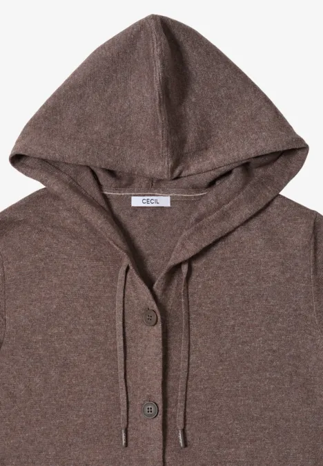 Cardigan mit Kapuze mushroom taupe melange