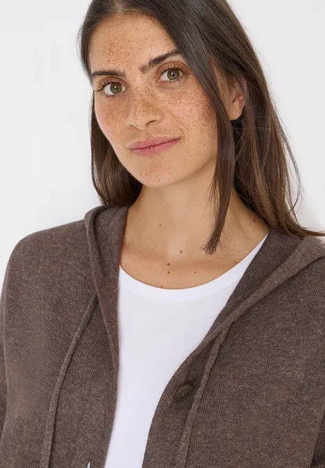 Cardigan mit Kapuze mushroom taupe melange