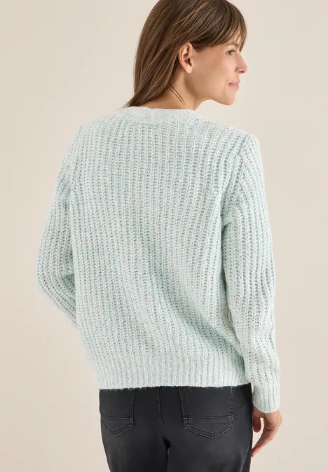 Tweekleurig vest faded blue melange