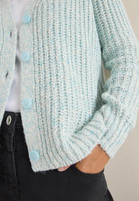 Tweekleurig vest faded blue melange