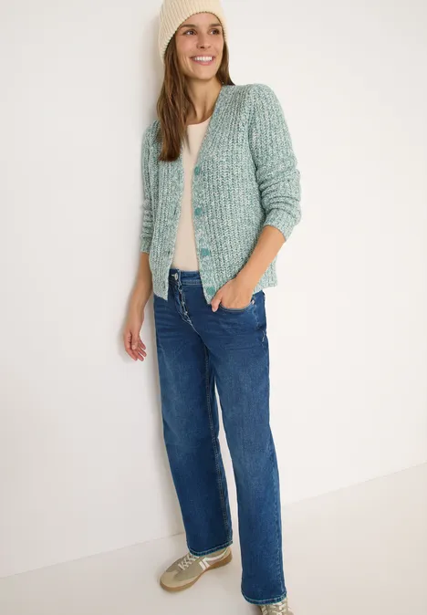 Two Tone Cardigan conifere green melange