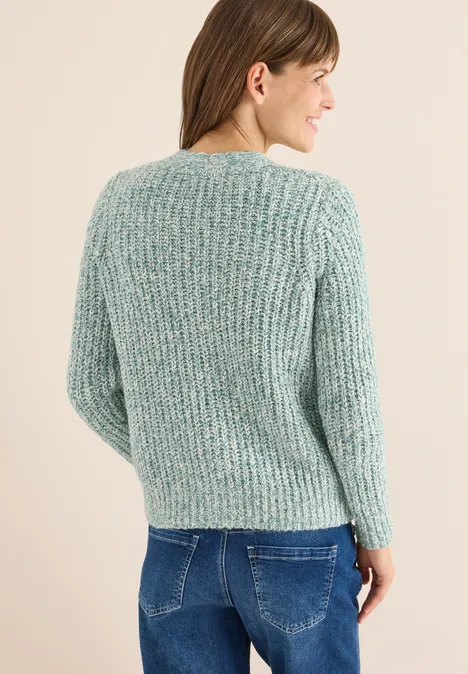 Two Tone Cardigan conifere green melange