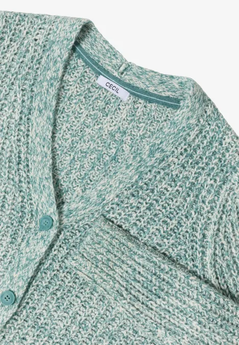 Two Tone Cardigan conifere green melange