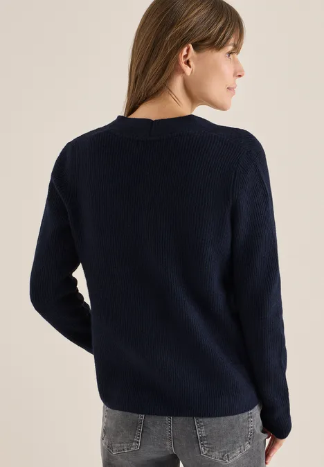 Vest met structuurdetails urban dark blue