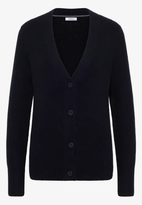 Vest met structuurdetails urban dark blue
