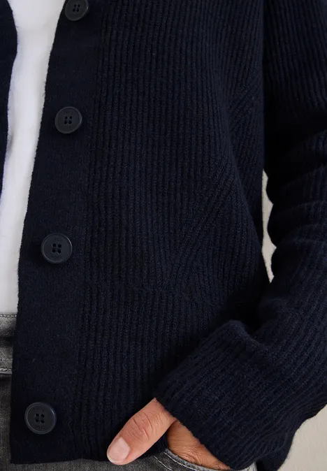 Vest met structuurdetails urban dark blue