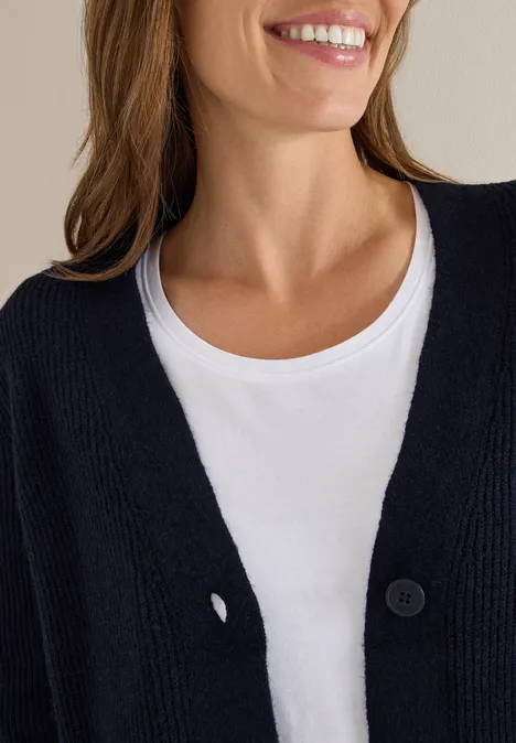 Vest met structuurdetails urban dark blue