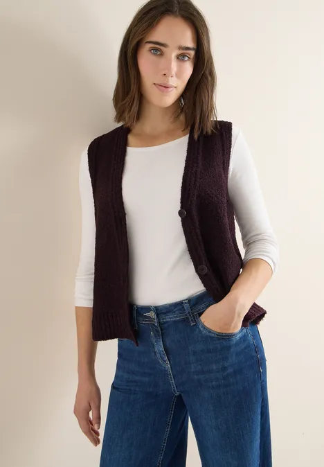 Gilet bouclette eggplant red Gilet bouclette eggplant red