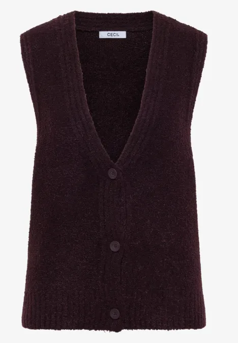 Gilet bouclette eggplant red Gilet bouclette eggplant red