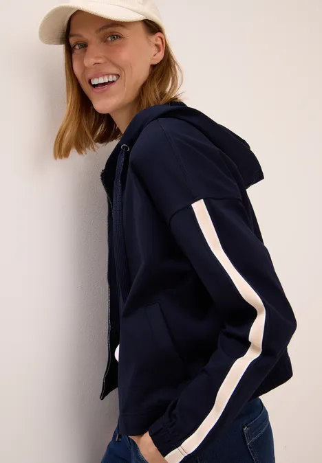 Sweatjacke mit Galonstreifen urban dark blue