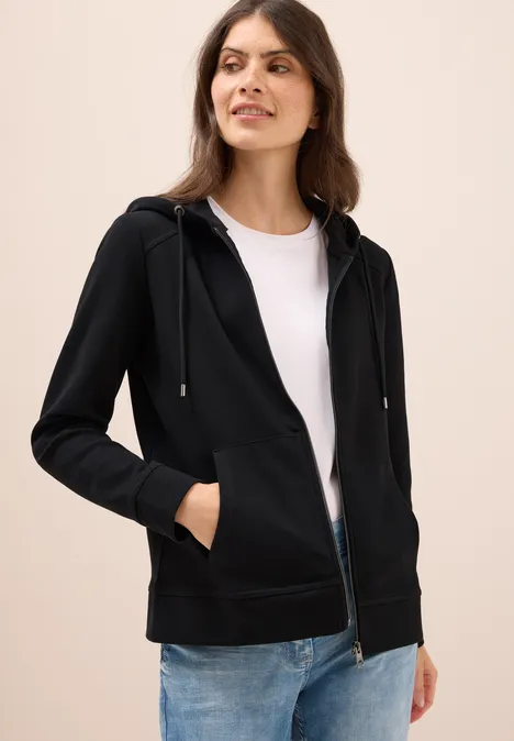 Sweatjacke mit Struktur Black