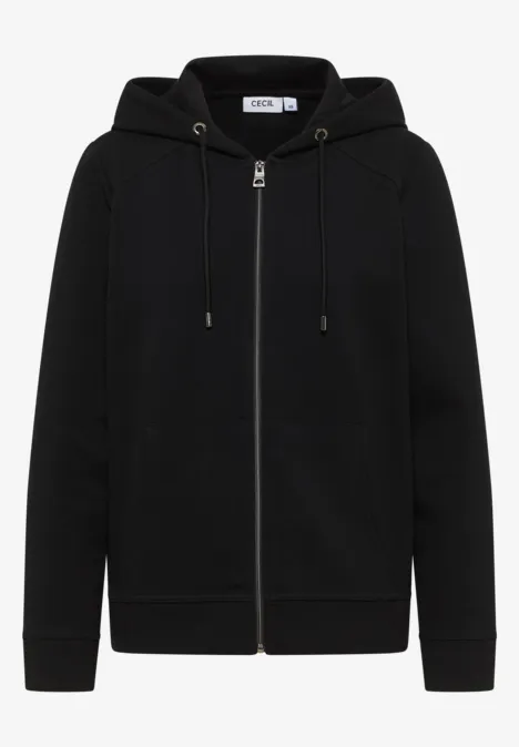Sweatjacke mit Struktur Black