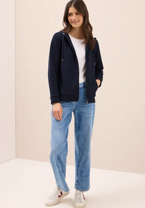 Sweatjacke mit Struktur urban dark blue
