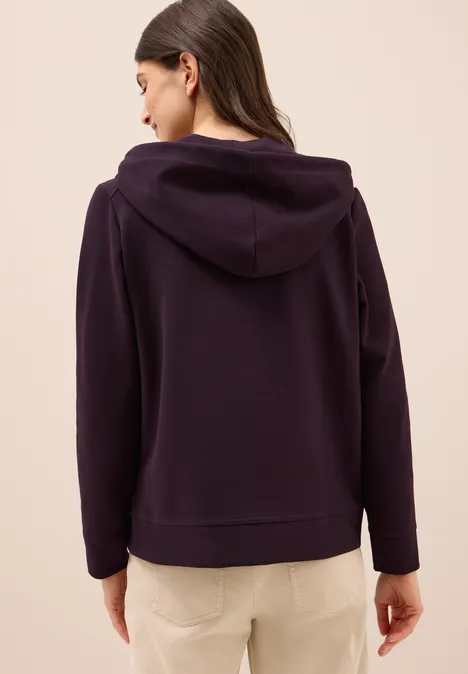 Sweatjacke mit Struktur eggplant red
