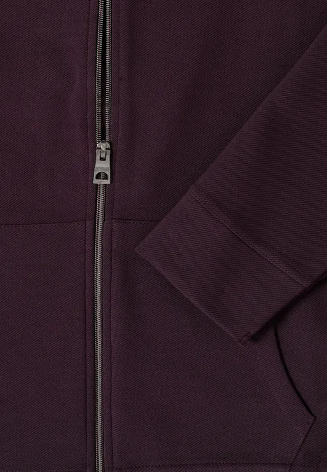 Sweatjacke mit Struktur eggplant red