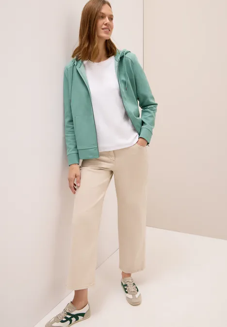 Sweatjacke mit Struktur jewel green