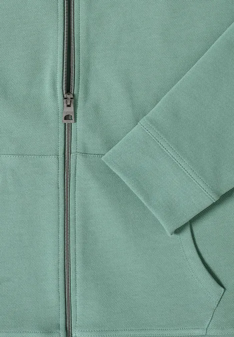 Sweatjacke mit Struktur jewel green