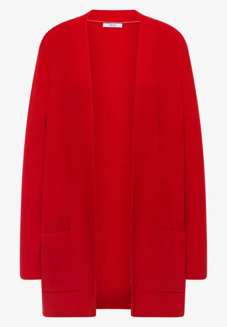 Open gestructureerd vest fiery red