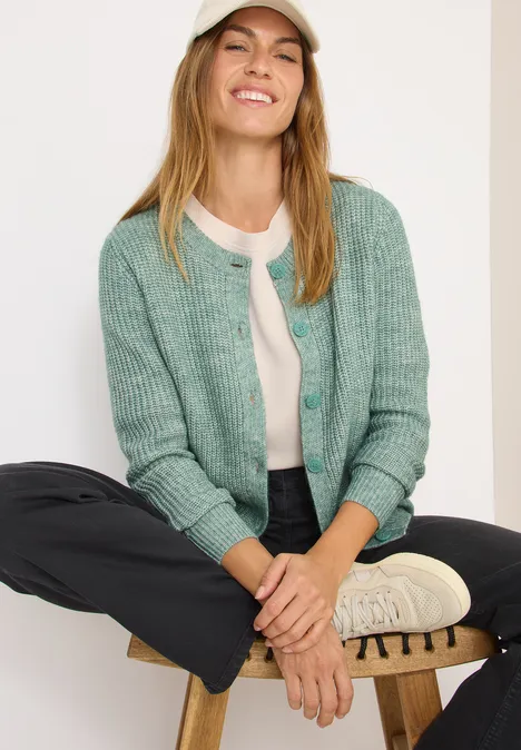 Melange Cardigan jewel green melange