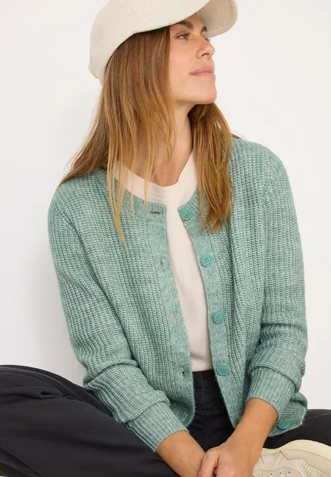 Melange Cardigan jewel green melange