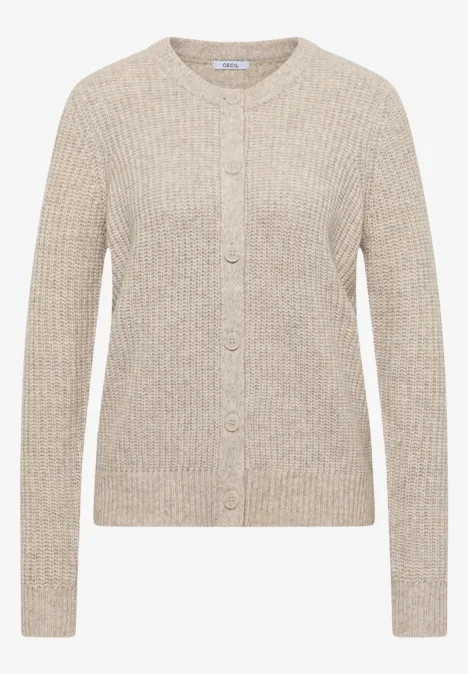 Melange Cardigan toffee cream melange