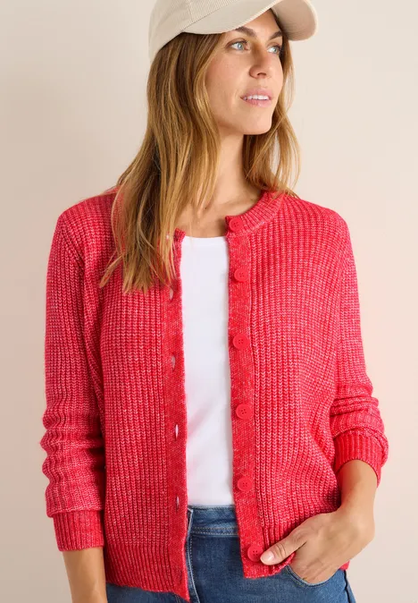 Melange Cardigan fiery red melange