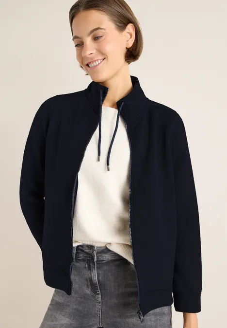 Sweatjacke mit Struktur urban dark blue