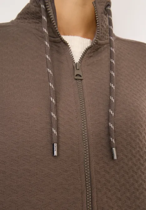 Sweatjacke mit Struktur cocoa taupe
