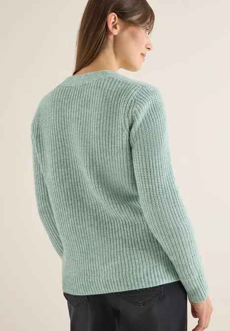 Cardigan Chunky Melange jewel green melange