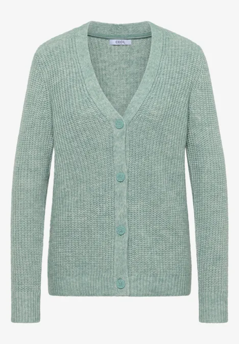 Cardigan Chunky Melange jewel green melange